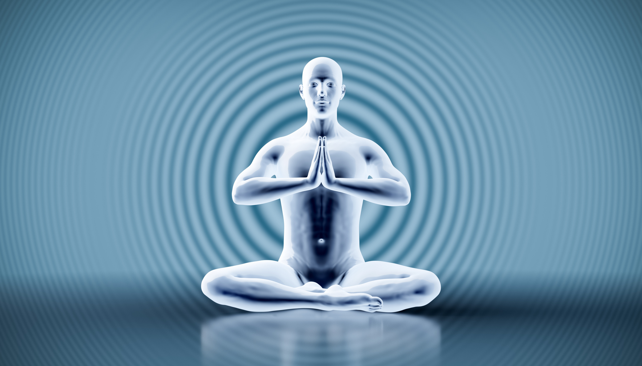 Man mind and body mindfulness. Yoga meditation - zen energy